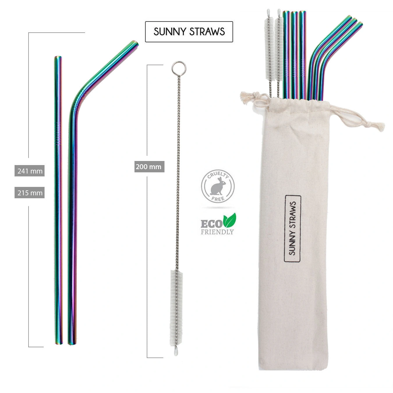 Vibrant Rainbow Straws & Brushes – Perfect Party or Everyday Fun!