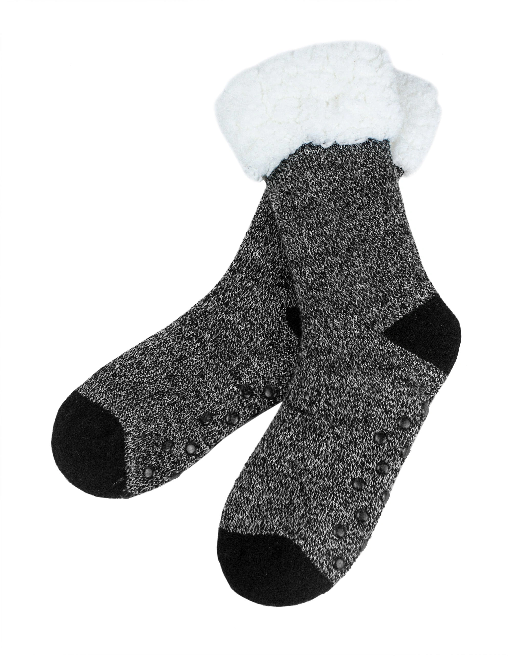 Cozy Sherpa Boot Sock Black Perfect for Chilly Days Warm Feet Stylish Comfort Guaranteed