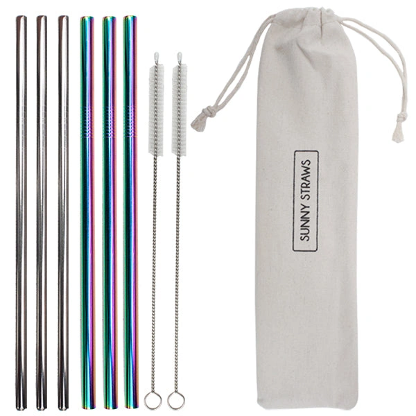 Shimmering Rainbow Straws & Brushes - Perfect Party Treat Set!